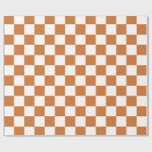 Papier Cadeau Vérifier À damiers Motif Burnt Orange (Plat)