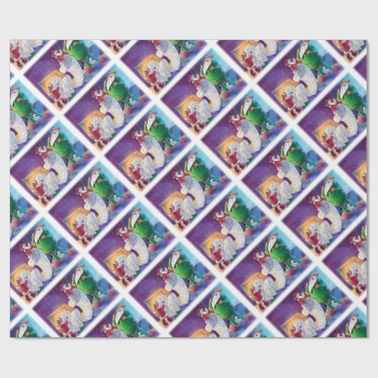 Papier Cadeau Vérifier deux fois Père Noël (Plat)