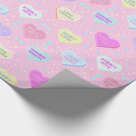 Papier Cadeau Véritable amour audacieuse typographie rose (Coin)