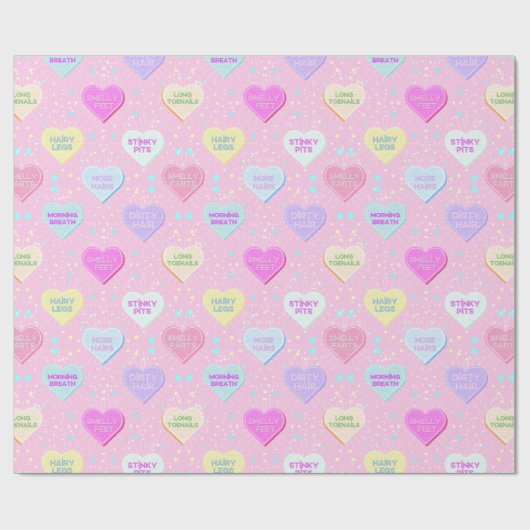 Papier Cadeau Véritable amour audacieuse typographie rose (Plat)