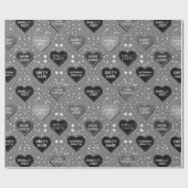 Papier Cadeau Véritable papier d'emballage gris amour (Plat)