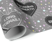 Papier Cadeau Véritable papier d'emballage gris amour (Coin rond)