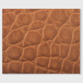 Papier Cadeau Véritable texture en cuir d'alligator brun brun br (Plat)