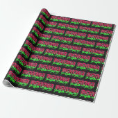 Papier Cadeau Vérone prénom nom graffiti rouge vert (Déroulé)
