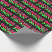 Papier Cadeau Vérone prénom nom graffiti rouge vert (Coin)