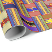 Papier Cadeau Verre coloré africain Kente K45 (Coin rond)