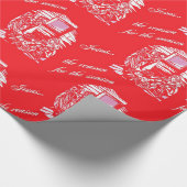 Papier Cadeau Verre de crèche - Rouge (Coin)