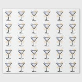 Papier Cadeau Verre de Martini (Plat)
