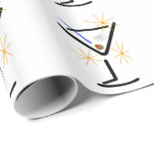 Papier Cadeau Verre de Martini (Coin rond)