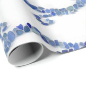 Papier Cadeau Verre de mer - vagues de bleu (Coin rond)