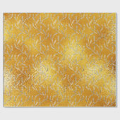 Papier Cadeau Verre jaune Citron Feuilles florales Laurel (Plat)