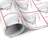 Papier Cadeau Verre Martini de Noël avec sucre de canne (Coin rond)