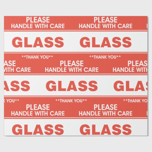 Papier Cadeau Verre S'Il Vous Plaît Manipuler Avec Soin (Plat)