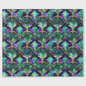 Papier Cadeau Verre turquoise, violet et or peacock (Plat)