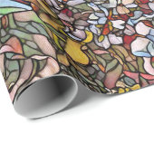 Papier Cadeau Verre verni Botanique Floral (Coin rond)