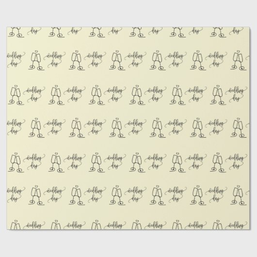 Papier Cadeau Verres à Champagne Cadeau de Mariage Élégant Sans (Plat)