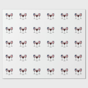 Papier Cadeau Verres à vin patriotiques dessin de t-shirt vector