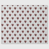 Papier Cadeau verres de vin rouge sur gris (Plat)