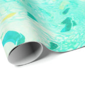 Papier Cadeau Verres d'eau bleu (Coin rond)