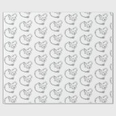 Papier Cadeau Verrouillage du coeur et clé (Plat)