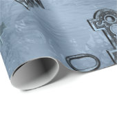 Papier Cadeau Verrouillage en vapeur et clé bleue | Découpage Vi (Coin rond)