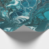 Papier Cadeau Verser acrylique turquoise et blanc sans soudure (Coin)