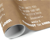 Papier Cadeau Verset de la Bible de Noël (Coin rond)