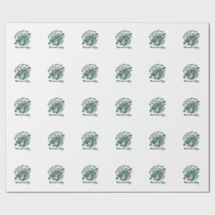 Papier Cadeau Verset de la Bible Tortue de Mer Dessin de Gravure