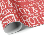 Papier Cadeau Verset Noël rouge et blanc (Coin rond)