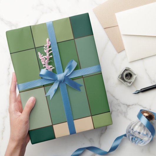 Papier Cadeau Vert à carreaux (Cadeaux)