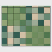 Papier Cadeau Vert à carreaux (Plat)