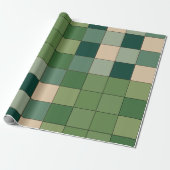 Papier Cadeau Vert à carreaux (Déroulé)