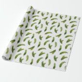 Papier Cadeau Vert Aquarelle Pine Branches Arbre Noël (Déroulé)