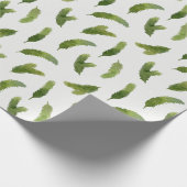 Papier Cadeau Vert Aquarelle Pine Branches Arbre Noël (Coin)