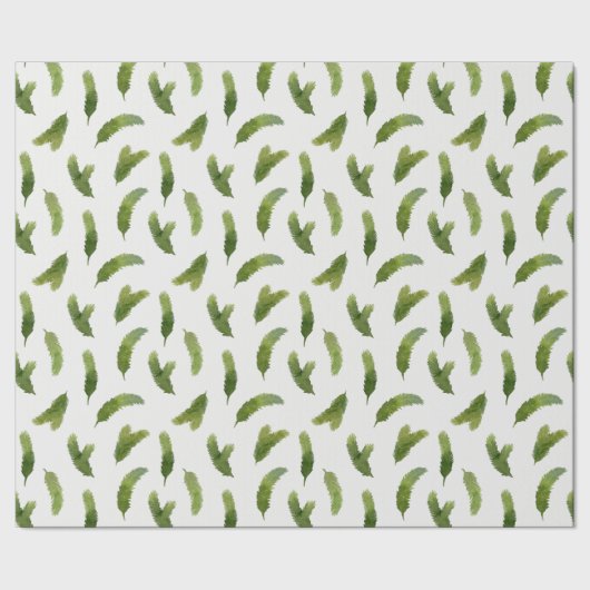 Papier Cadeau Vert Aquarelle Pine Branches Arbre Noël (Couture)