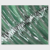 Papier Cadeau Vert argenté à noir Abstrait (Plat)