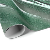 Papier Cadeau Vert argenté à noir Abstrait (Coin rond)