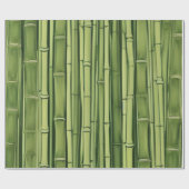 Papier Cadeau vert bamboo pattern (Plat)
