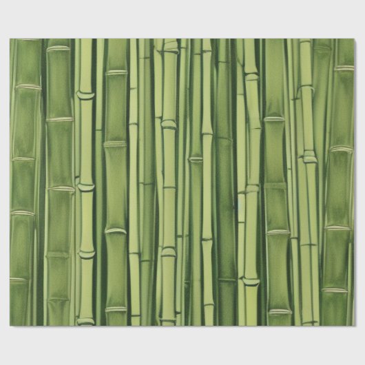 Papier Cadeau vert bamboo pattern (Plat)