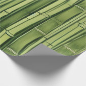 Papier Cadeau vert bamboo pattern (Coin)