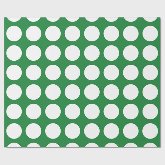 Papier Cadeau Vert blanc de pois (Plat)