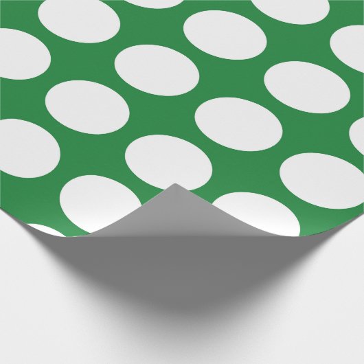 Papier Cadeau Vert blanc de pois (Coin)