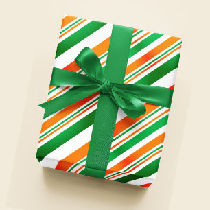 Papier Cadeau Vert blanc orange irlandais couleurs Moderne tenda