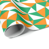 Papier Cadeau Vert Blanc Orange Irlandais Drapeau Couleurs Fun g (Coin rond)
