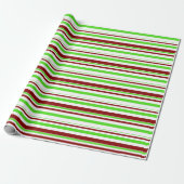 Papier Cadeau Vert, blanc, rouge Motif de style Noël (Déroulé)