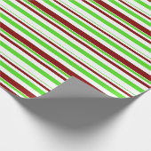 Papier Cadeau Vert, blanc, rouge Motif de style Noël (Coin)
