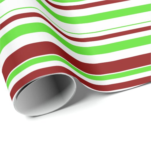 Papier Cadeau Vert, blanc, rouge Motif de style Noël (Coin rond)