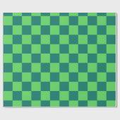 Papier Cadeau Vert bleu À damiers En vichy Motif (Plat)