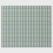Papier Cadeau Vert Bleu Beige Plaid Hommes Anniversaire (Plat)