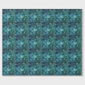 Papier Cadeau Vert bleu foncé : Design cristal Abstrait (Plat)